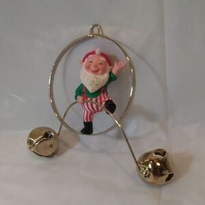 Vintage Elf Ornament with Jingle Bells 1989